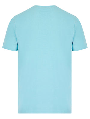 Sun Soaked Motif Cotton Jersey T-Shirt in Blue Topaz - South Shore