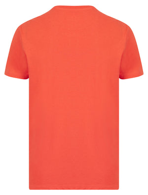 Sun Soaked Motif Cotton Jersey T-Shirt in Hot Coral - South Shore