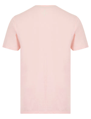 Las Palmas Motif Cotton Jersey T-Shirt in Barely Pink - South Shore