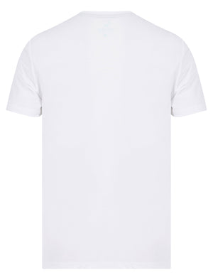 Las Palmas Motif Cotton Jersey T-Shirt in Bright White - South Shore