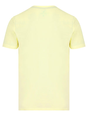 Las Palmas Motif Cotton Jersey T-Shirt in Transparent Yellow - South Shore