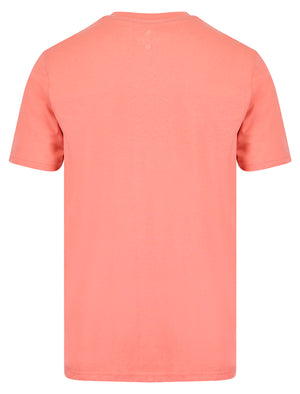Speed City Motif Cotton Jersey T-Shirt in Peach Blossom - South Shore