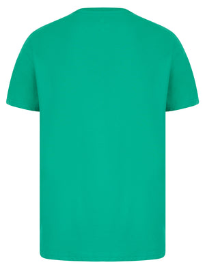 Malibu Drifters Motif Cotton Jersey T-Shirt in Peacock Green - South Shore