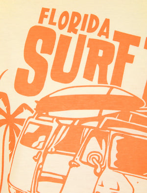 Surf Tour Motif Cotton Jersey T-Shirt in Marshmallow White - South Shore