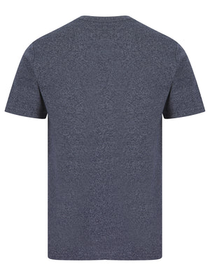 Leon 2 Grindle Crew Neck T-Shirt in Navy Grindle - Tokyo Laundry