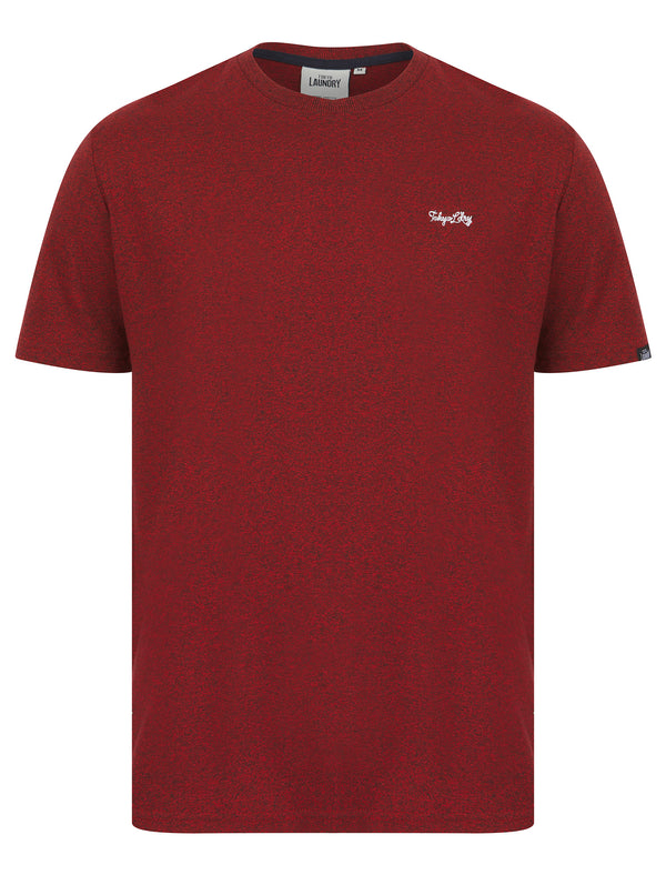 Leon 2 Grindle Crew Neck T-Shirt in Red Grindle - Tokyo Laundry