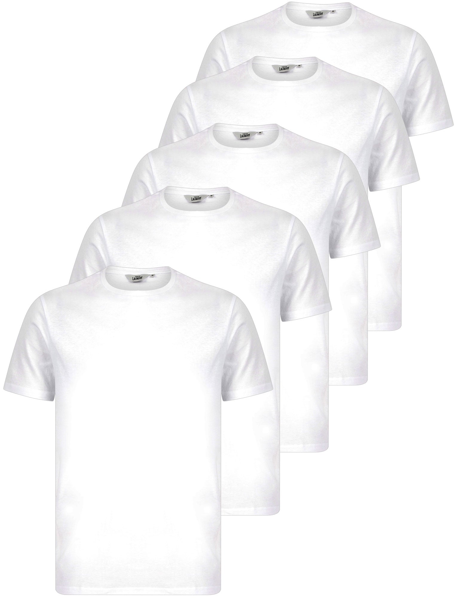 Spectre (5 Pack) Crew Neck Cotton T-Shirts in Bright White