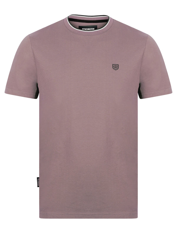 Westport Cotton Jersey Crew Neck Ringer T-Shirt in Deauville Mauve - Kensington Eastside