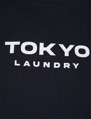 Figure Cotton Jersey Crew Neck T-Shirt In Sky Captain Navy  - Tokyo Laundry