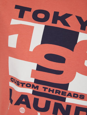 Control Motif Cotton Jersey T-Shirt in Faded Peach - Tokyo Laundry