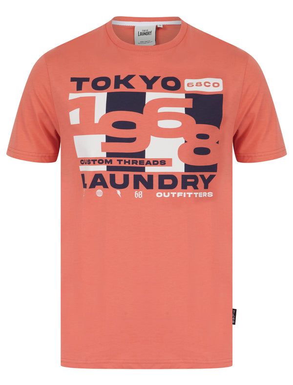 Control Motif Cotton Jersey T-Shirt in Faded Peach - Tokyo Laundry