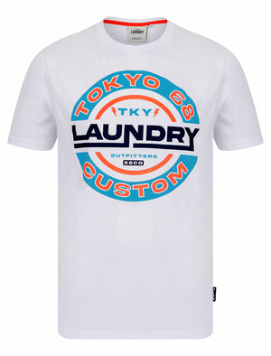 Tremper Motif Cotton Jersey T-Shirt in Bright White - Tokyo Laundry