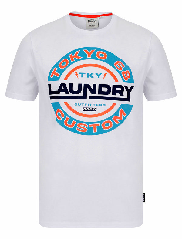Tremper Motif Cotton Jersey T-Shirt in Bright White - Tokyo Laundry