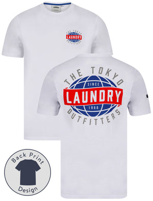 Midi Motif Cotton Jersey T-Shirt in Bright White - Tokyo Laundry