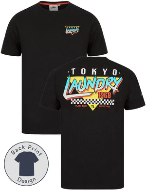 Yata Motif Cotton Jersey T-Shirt in Jet Black - Tokyo Laundry