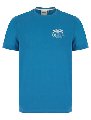 Logger Motif Cotton Jersey T-Shirt in Sea Of Belize - Tokyo Laundry