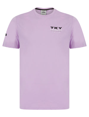 Checkmate Motif Cotton Jersey T-Shirt in Lilac Breeze - Tokyo Laundry