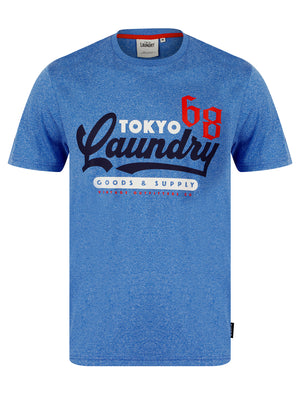 Woodlands Motif Jersey Grindle Crew-Neck T-Shirt in Dazzling Blue - Tokyo Laundry