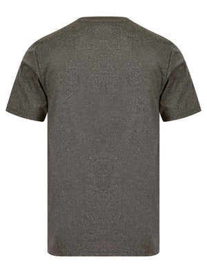 Winger Motif Jersey Grindle Crew-Neck T-Shirt in Light Grey Marl - Tokyo Laundry