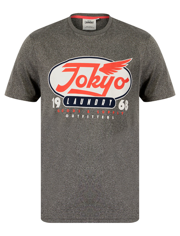 Passive Motif Jersey Grindle Crew-Neck T-Shirt in Light Grey Marl - Tokyo Laundry