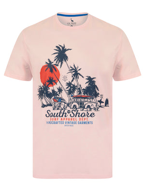 Straban Motif Cotton Jersey T-Shirt in Blushing Pink - South Shore