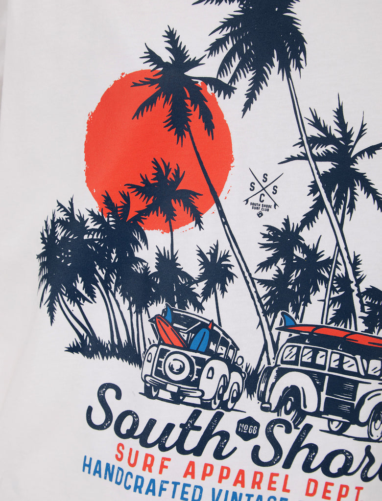 Straban Motif Cotton Jersey T-Shirt in Bright White - South Shore ...