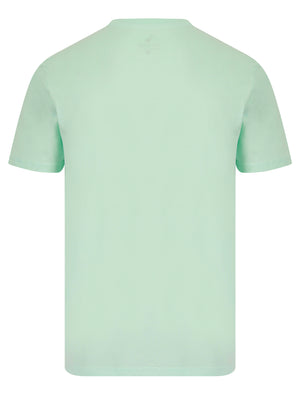 Straban Motif Cotton Jersey T-Shirt in Fair Aqua - South Shore