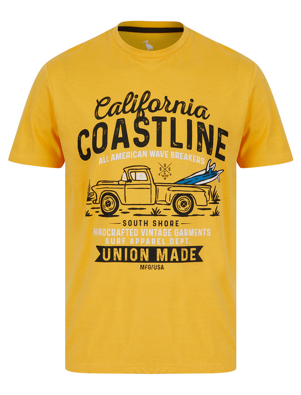 Ballycastle Motif Cotton Jersey T-Shirt in Golden Cream - South Shore