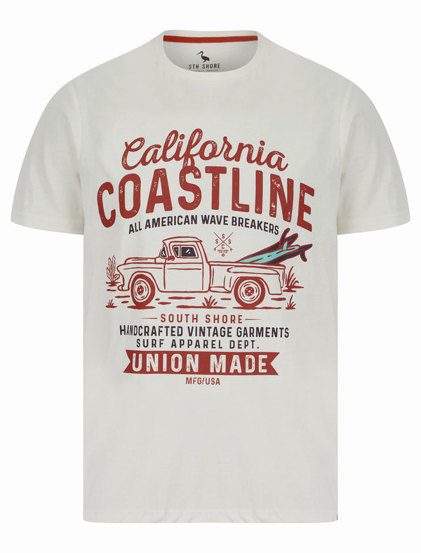 Ballycastle Motif Cotton Jersey T-Shirt in Marshmallow White - South Shore