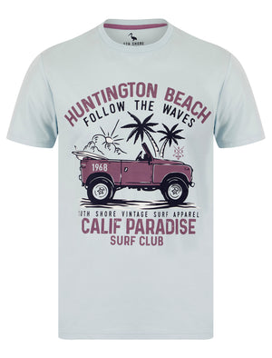 Newry Motif Cotton Jersey T-Shirt in Ice Water - South Shore