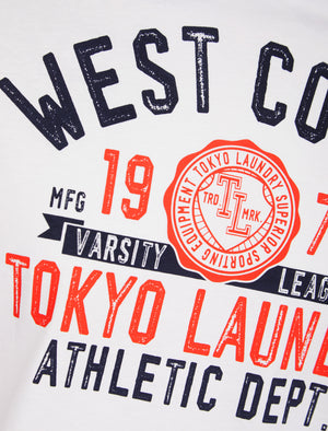 Dewalt Baseball Style Raglan Sleeve Cotton Jersey Crew Neck T-Shirt in Dazzling Blue - Tokyo Laundry