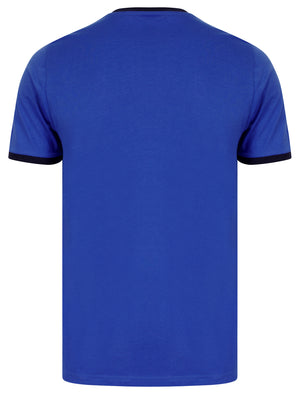 Ryobi Motif Jersey Grindle Crew-Neck Ringer T-Shirt in Dazzling Blue - Tokyo Laundry
