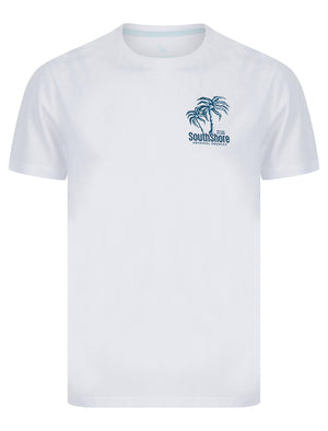 Bramley Reverse Print Motif Cotton Jersey T-Shirt in Bright White - South Shore