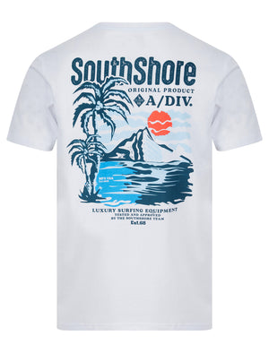 Bramley Reverse Print Motif Cotton Jersey T-Shirt in Bright White - South Shore