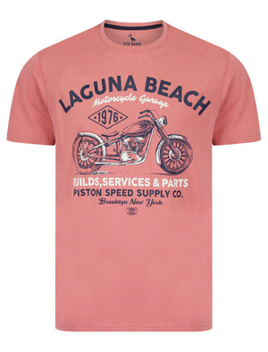 Mayfielding Motif Cotton Jersey T-Shirt in Dusty Rose - South Shore