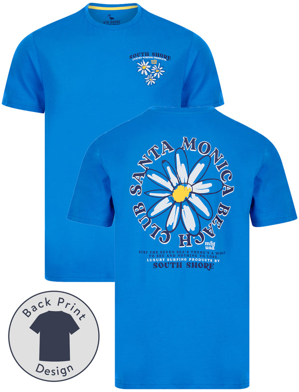 Stothard Reverse Print Motif Cotton Jersey T-Shirt in French Blue - South Shore