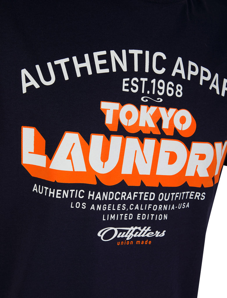 Cyprus Motif Cotton Jersey Crew Neck T-Shirt in Inkling - Tokyo Laundr ...