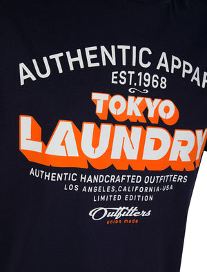 Cyprus Motif Cotton Jersey Crew Neck T-Shirt in Inkling - Tokyo Laundry