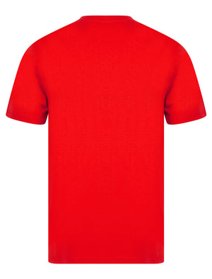 Manor Gradient Print Motif Cotton Jersey Crew Neck T-Shirt in Chinese Red - Tokyo Laundry