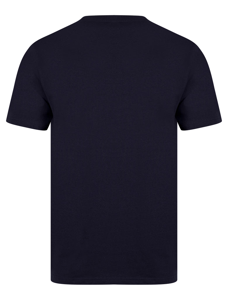 Manor Gradient Print Motif Cotton Jersey Crew Neck T-Shirt in Inkling ...