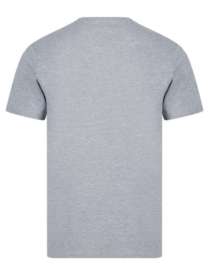 Manor Gradient Print Motif Cotton Jersey Crew Neck T-Shirt in Light Grey Marl - Tokyo Laundry