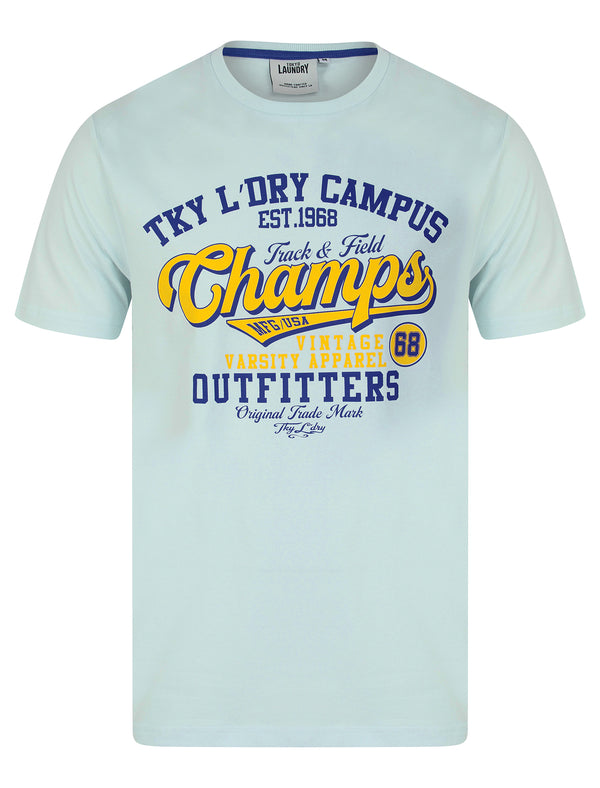 Barkway Vintage Retro Motif Cotton Jersey T-Shirt in Ice Water - Tokyo Laundry