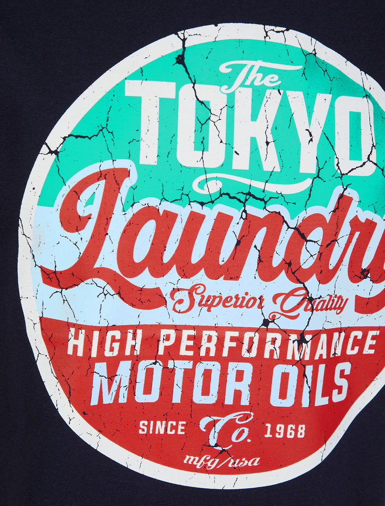 Cressingham Motif Cotton Jersey Crew Neck T-Shirt in Inkling - Tokyo L ...