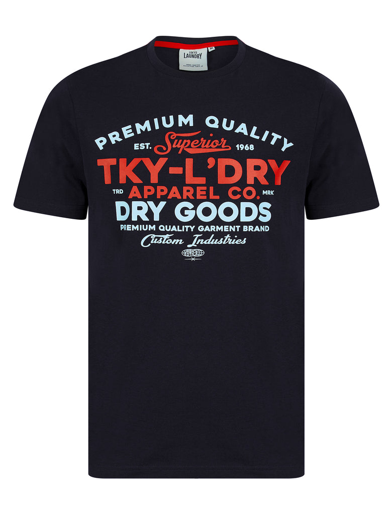 Braemar Vintage Retro Motif Cotton Jersey T-Shirt in Inkling - Tokyo L ...
