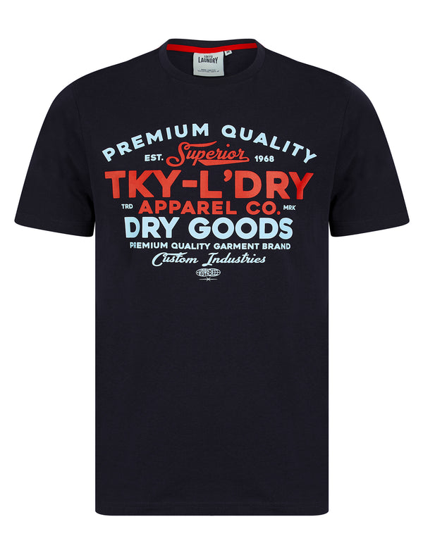 Braemar Vintage Retro Motif Cotton Jersey T-Shirt in Inkling - Tokyo Laundry