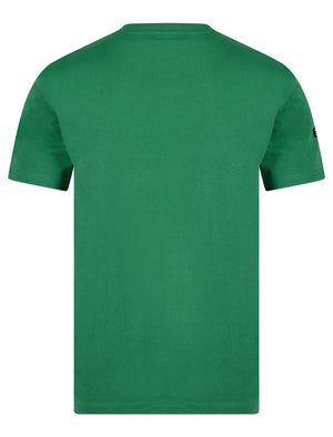 Carcle Embroidery & Print Motif Cotton Jersey T-Shirt in Fir Green - Tokyo Laundry