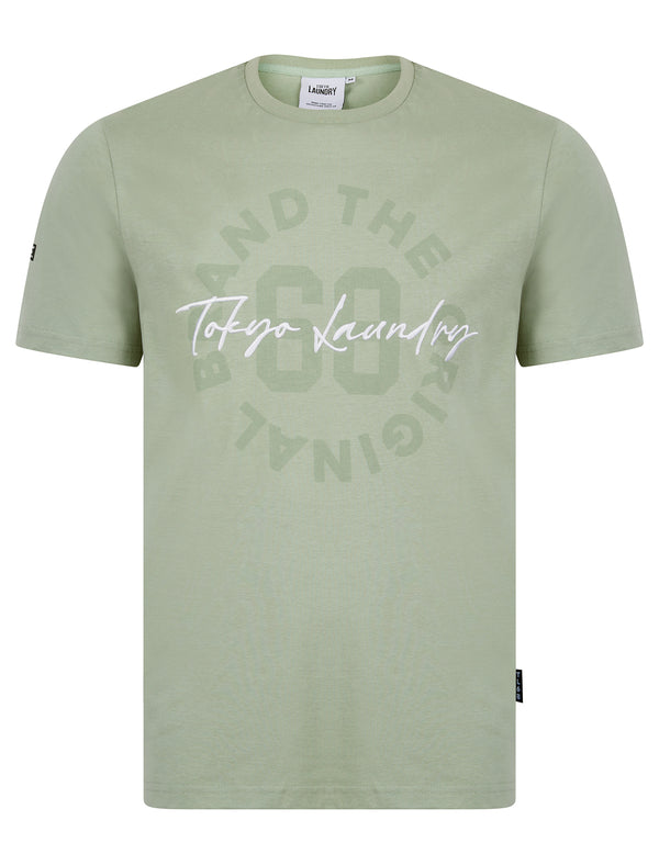 Carcle Embroidery & Print Motif Cotton Jersey T-Shirt in Jadeite Green - Tokyo Laundry