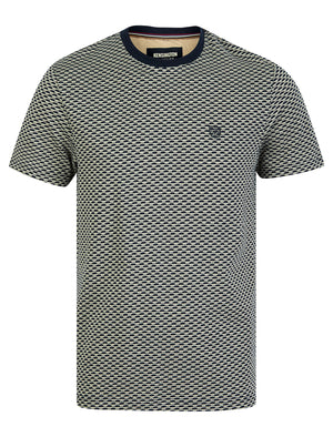 Wilditch Jacquard Weave Cotton Crew Neck T-Shirt in Sky Captain Navy - Kensington Eastside