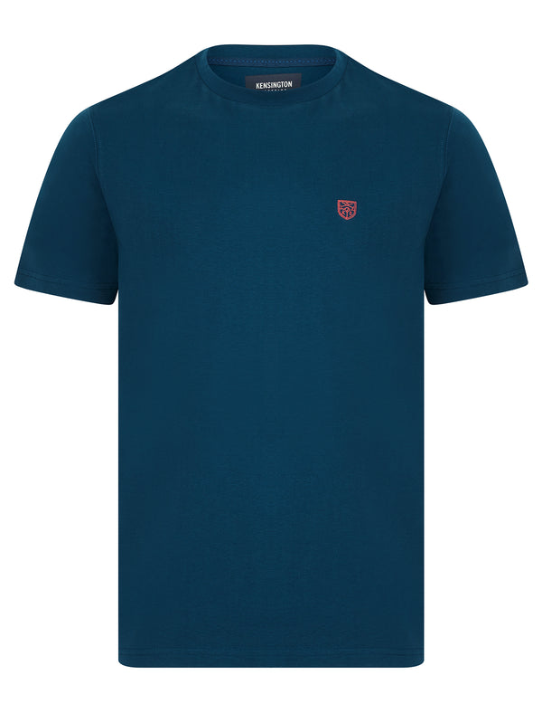 Bisley Crew Neck Soft Peached Cotton Jersey T-Shirt in Poseidon Blue - Kensington Eastside