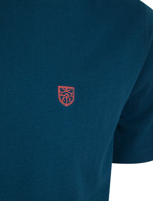 Bisley Crew Neck Soft Peached Cotton Jersey T-Shirt in Poseidon Blue - Kensington Eastside